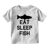 Eat Sleep Fish Fishing Infant Baby Boys Short Sleeve T-Shirt Grey