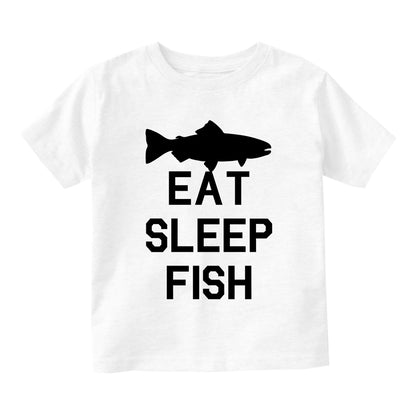 Eat Sleep Fish Fishing Infant Baby Boys Short Sleeve T-Shirt White