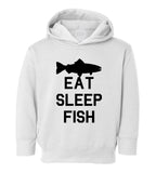 Eat Sleep Fish Fishing Toddler Boys Pullover Hoodie White