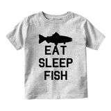 Eat Sleep Fish Fishing Toddler Boys Short Sleeve T-Shirt Grey