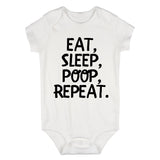 Eat Sleep Poop Funny Baby Bodysuit One Piece White
