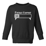 Energy Vampire Fangs Toddler Boys Crewneck Sweatshirt Black