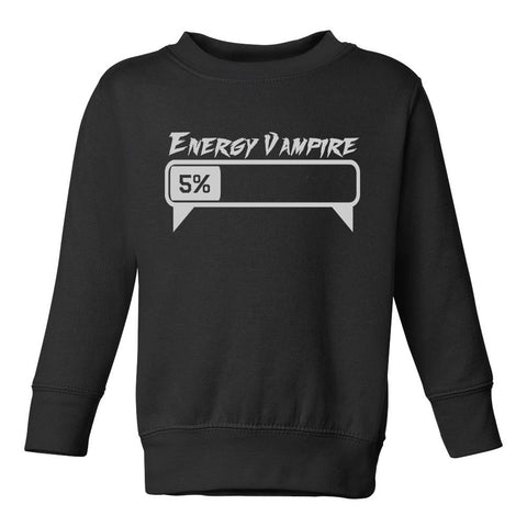 Energy Vampire Fangs Toddler Boys Crewneck Sweatshirt Black