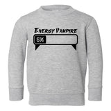 Energy Vampire Fangs Toddler Boys Crewneck Sweatshirt Grey