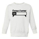 Energy Vampire Fangs Toddler Boys Crewneck Sweatshirt White