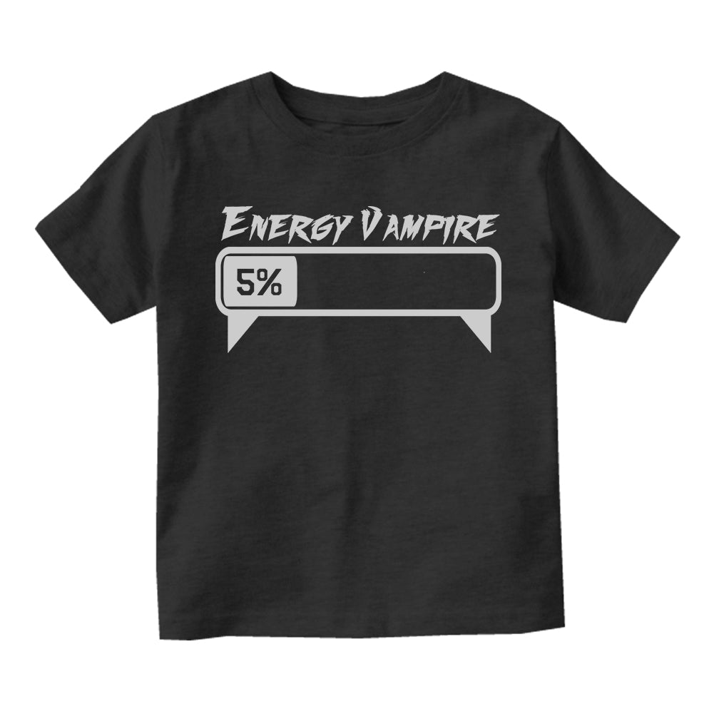 Energy Vampire Fangs Toddler Boys Short Sleeve T-Shirt Black