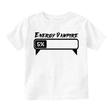 Energy Vampire Fangs Toddler Boys Short Sleeve T-Shirt White