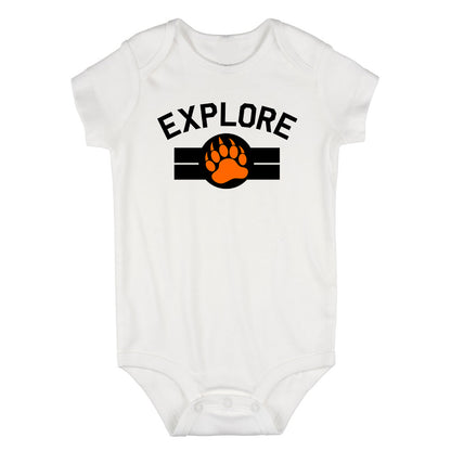 Explore Bear Paw Camping Infant Baby Boys Bodysuit White