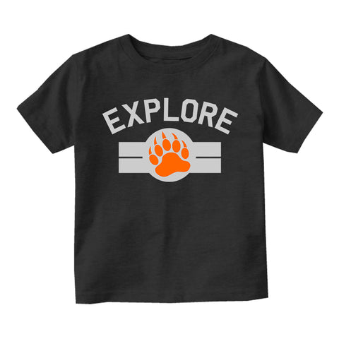 Explore Bear Paw Camping Infant Baby Boys Short Sleeve T-Shirt Black