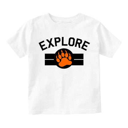 Explore Bear Paw Camping Infant Baby Boys Short Sleeve T-Shirt White