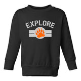 Explore Bear Paw Camping Toddler Boys Crewneck Sweatshirt Black