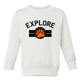 Explore Bear Paw Camping Toddler Boys Crewneck Sweatshirt White