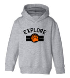 Explore Bear Paw Camping Toddler Boys Pullover Hoodie Grey