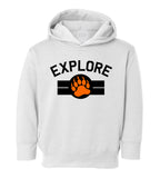 Explore Bear Paw Camping Toddler Boys Pullover Hoodie White