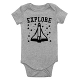 Explore Spaceship Infant Baby Boys Bodysuit Grey