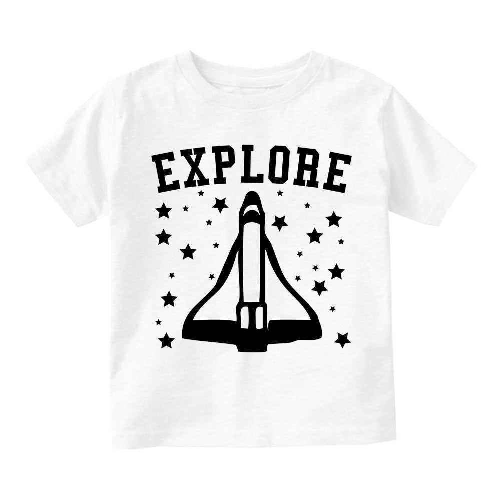 Explore Spaceship Infant Baby Boys Short Sleeve T-Shirt White