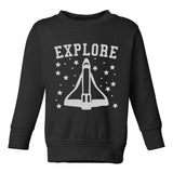 Explore Spaceship Toddler Boys Crewneck Sweatshirt Black