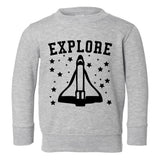 Explore Spaceship Toddler Boys Crewneck Sweatshirt Grey