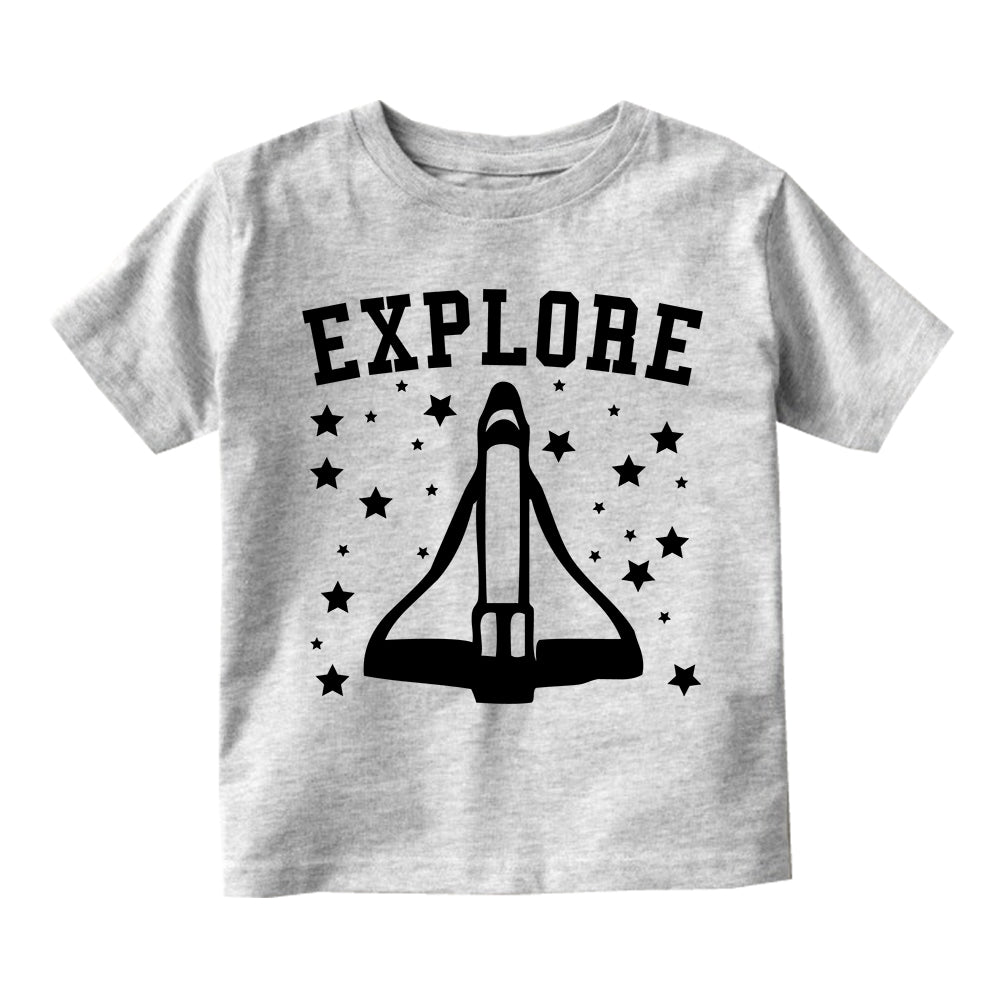 Explore Spaceship Toddler Boys Short Sleeve T-Shirt Grey