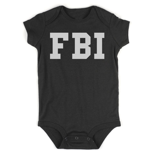 FBI Law Enforcement Halloween Costume Infant Baby Boys Bodysuit Black