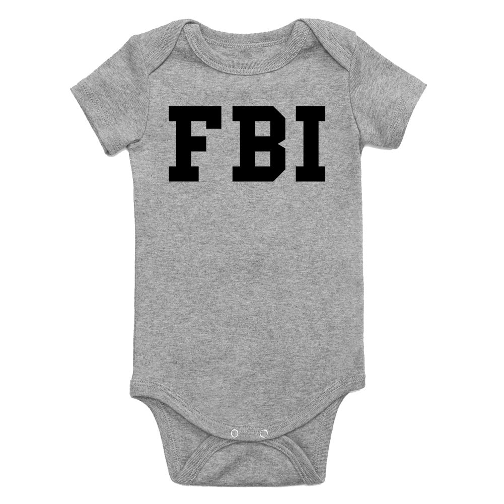FBI Law Enforcement Halloween Costume Infant Baby Boys Bodysuit Grey