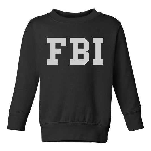 FBI Law Enforcement Halloween Costume Toddler Boys Crewneck Sweatshirt Black