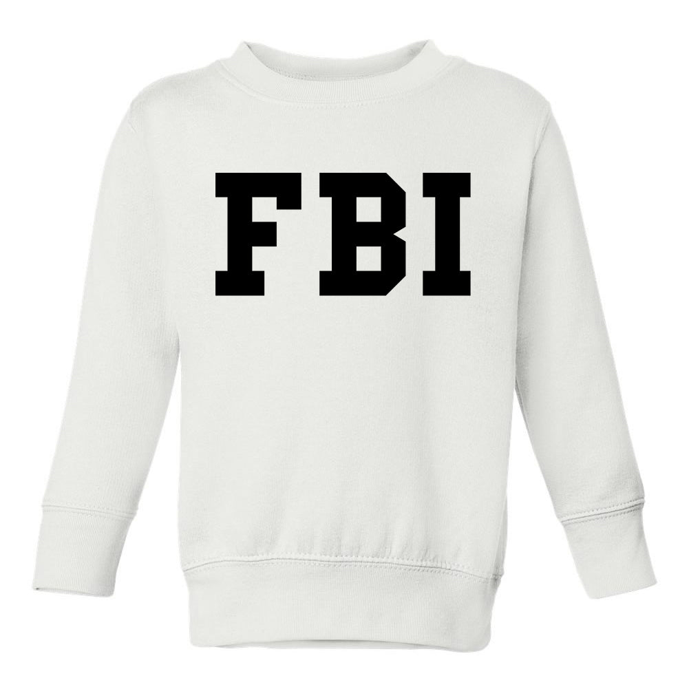 FBI Law Enforcement Halloween Costume Toddler Boys Crewneck Sweatshirt White