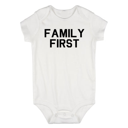 Family First Infant Baby Boys Bodysuit White