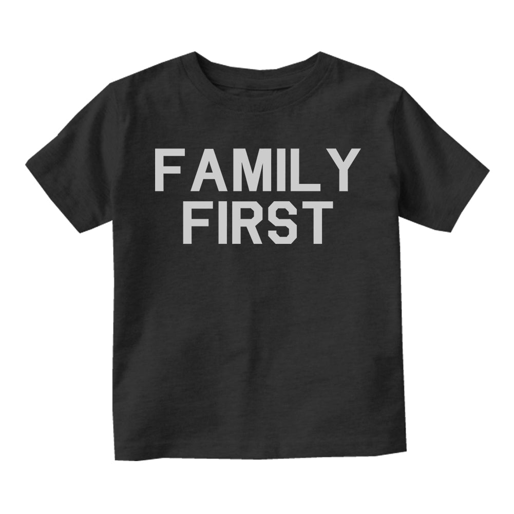 Family First Toddler Boys Short Sleeve T-Shirt Black