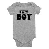 Farm Boy Country Infant Baby Boys Bodysuit Grey