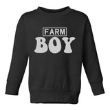 Farm Boy Country Toddler Boys Crewneck Sweatshirt Black