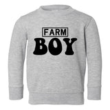 Farm Boy Country Toddler Boys Crewneck Sweatshirt Grey