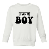 Farm Boy Country Toddler Boys Crewneck Sweatshirt White