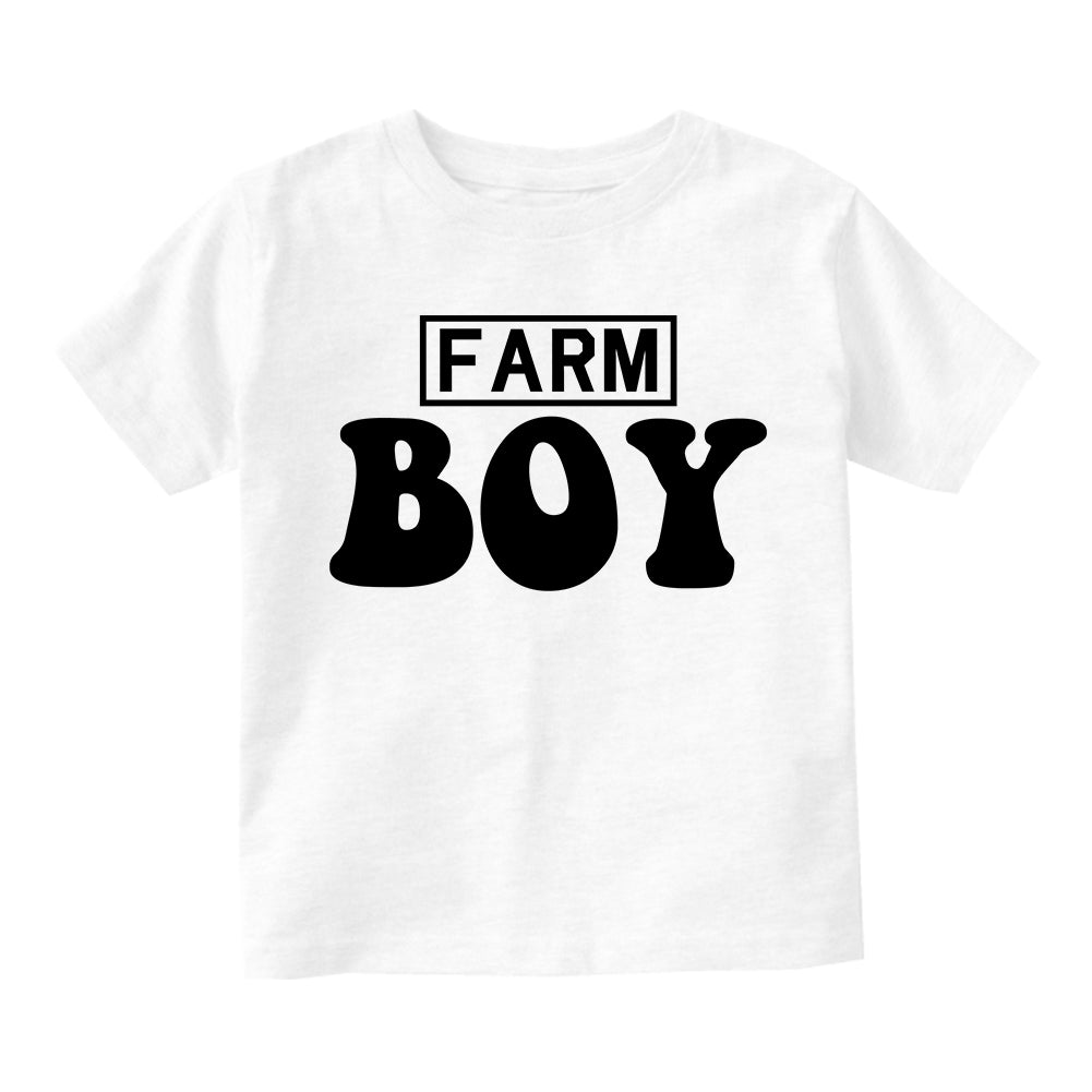Farm Boy Country Toddler Boys Short Sleeve T-Shirt White