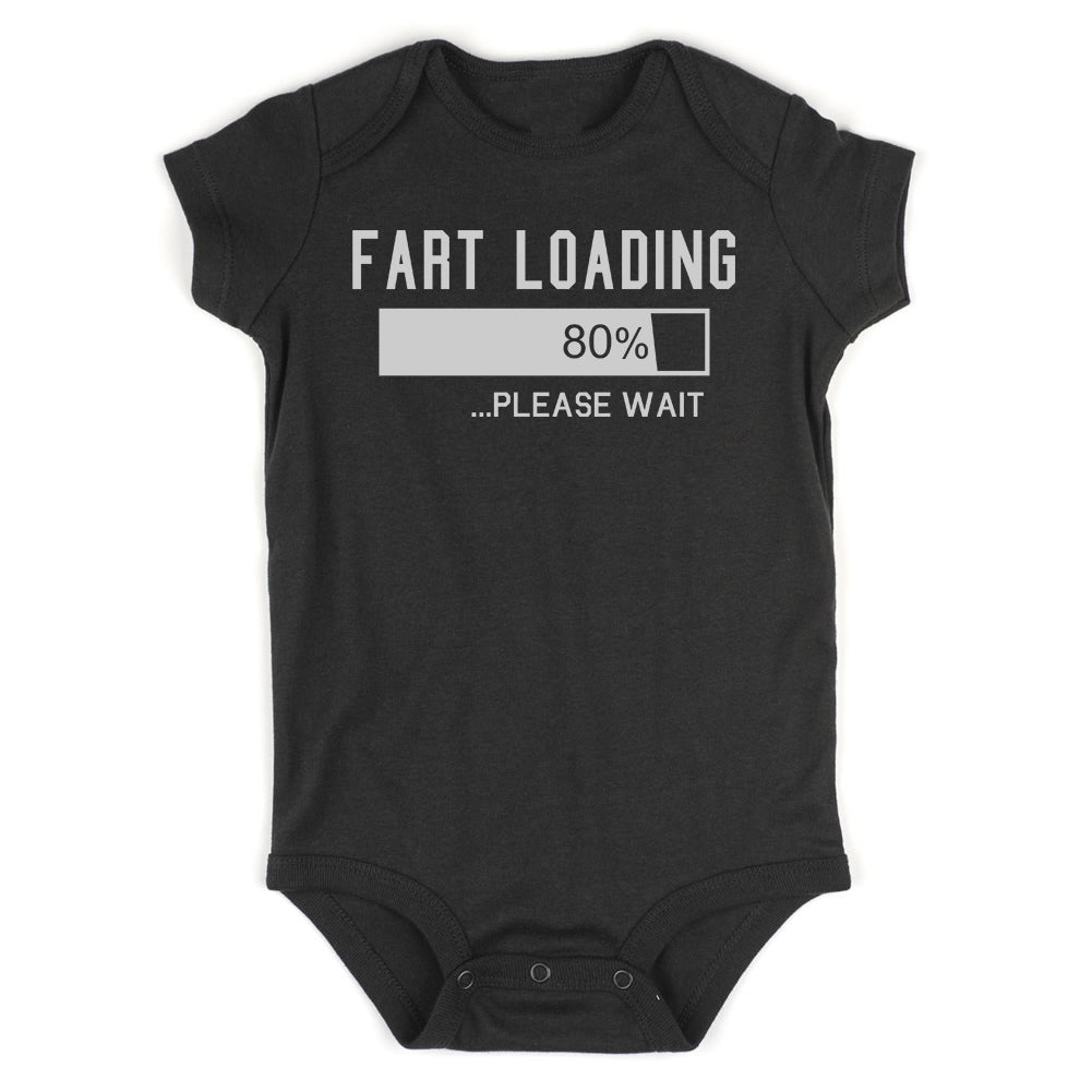 Fart Loading Please Wait Infant Baby Boys Bodysuit Black