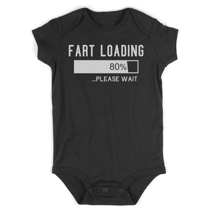 Fart Loading Please Wait Infant Baby Boys Bodysuit Black