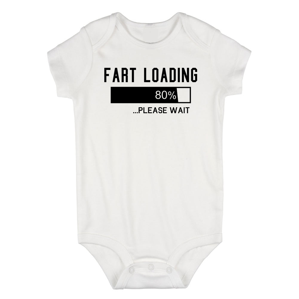 Fart Loading Please Wait Infant Baby Boys Bodysuit White