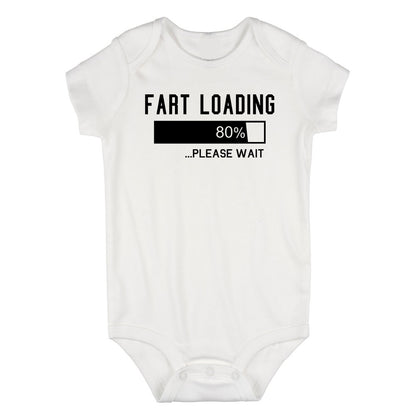 Fart Loading Please Wait Infant Baby Boys Bodysuit White