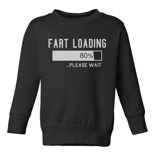 Fart Loading Please Wait Toddler Boys Crewneck Sweatshirt Black