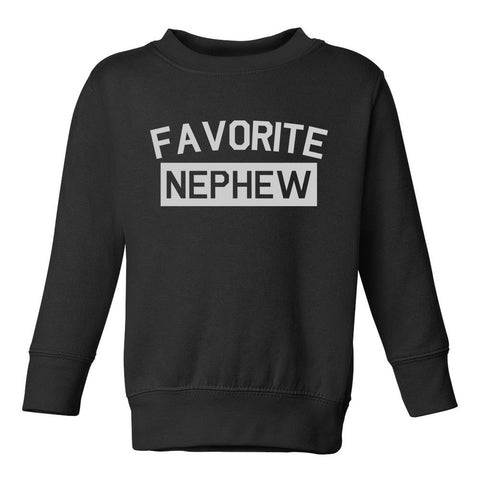 Favorite Nephew Aunt And Uncle Toddler Boys Crewneck Sweatshirt Black