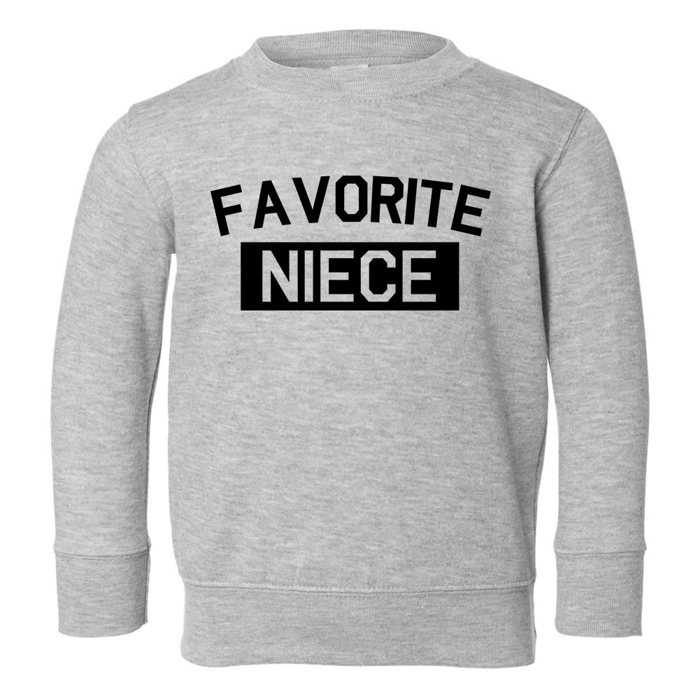 Favorite Niece Aunt And Uncle Toddler Girls Crewneck Sweatshirt Black