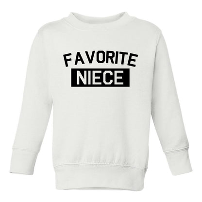 Favorite Niece Aunt And Uncle Toddler Girls Crewneck Sweatshirt Black