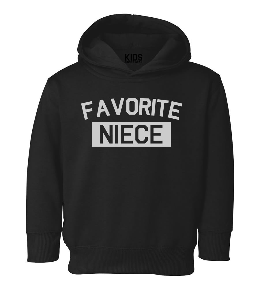Favorite Niece Aunt And Uncle Toddler Girls Pullover Hoodie Black