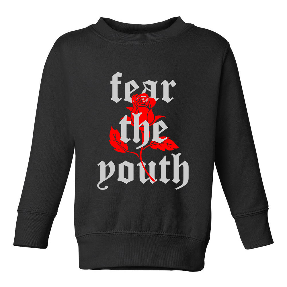 Fear The Youth Rose Toddler Boys Crewneck Sweatshirt Black