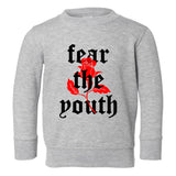 Fear The Youth Rose Toddler Boys Crewneck Sweatshirt Grey