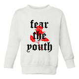 Fear The Youth Rose Toddler Boys Crewneck Sweatshirt White