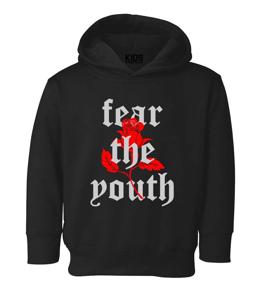 Fear The Youth Rose Toddler Boys Pullover Hoodie Black