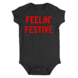 Feelin Festive Christmas Infant Baby Boys Bodysuit Black