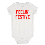 Feelin Festive Christmas Infant Baby Boys Bodysuit White