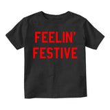 Feelin Festive Christmas Infant Baby Boys Short Sleeve T-Shirt Black